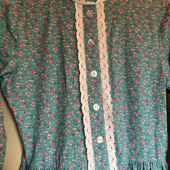 🙈SOLD🙈Vintage Handmade Corset Back Prairie Dress - Picture 4 of 6